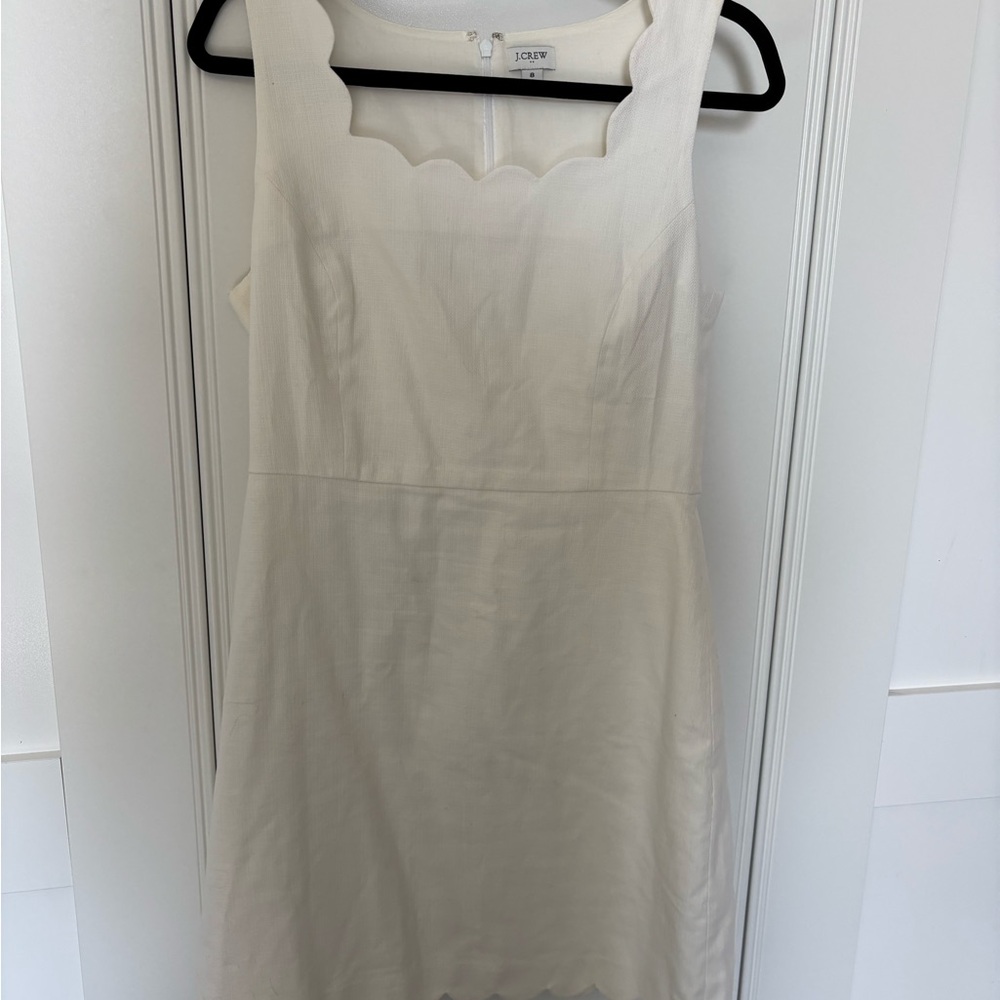 J. Crew Women's Ivory Scalloped Mini Dress